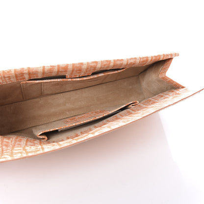 Nancy Gonzalez Crocodile Clutch Orange White 5 of 9