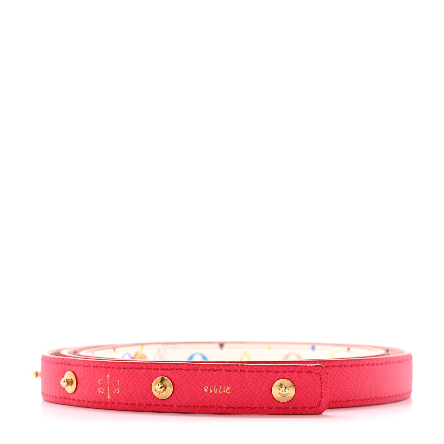 Louis Vuitton Monogram Multicolor Reversible Snap Belt 80 32 White Fuchsia 2 of 6
