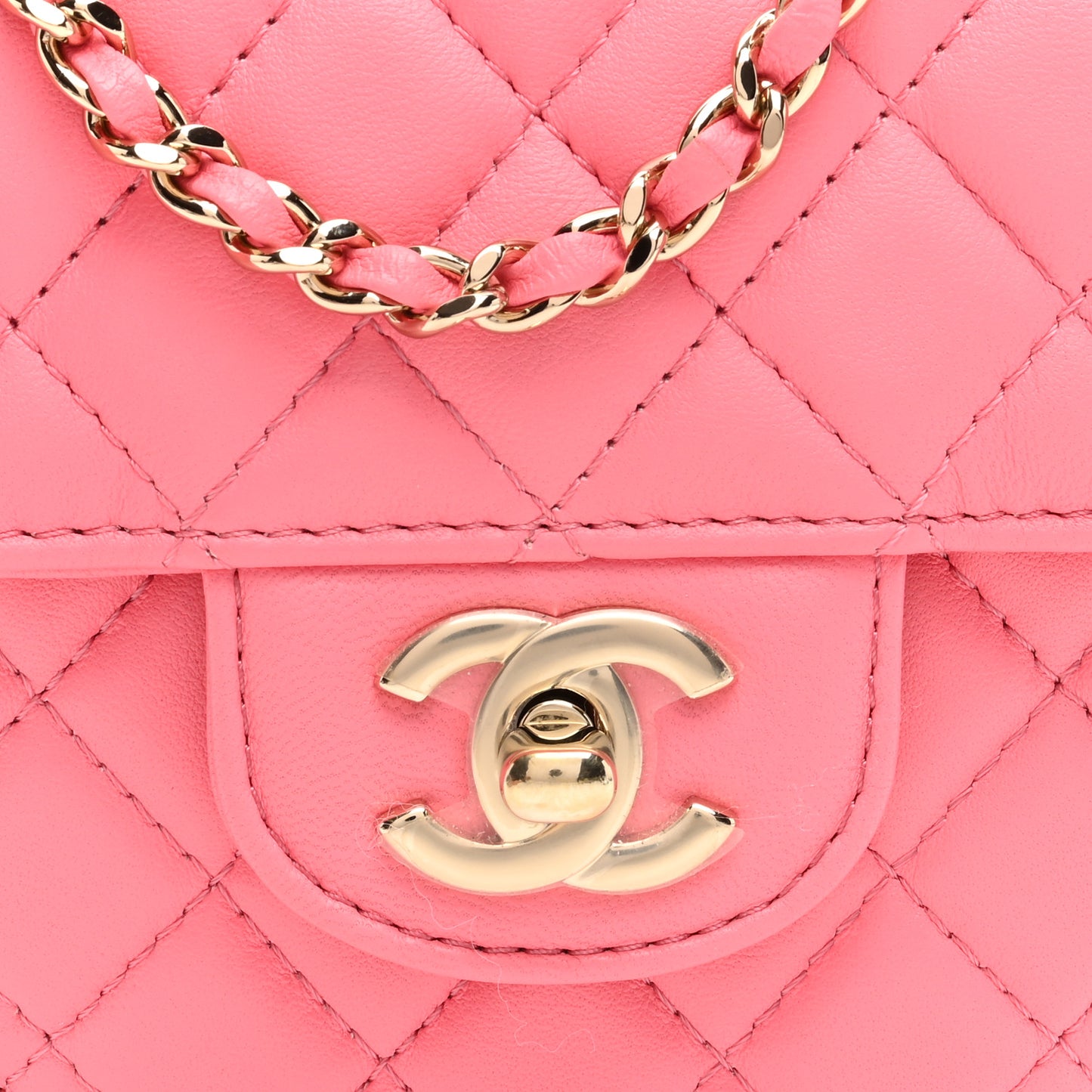 Lambskin Quilted CC In Love Heart Bag Pink