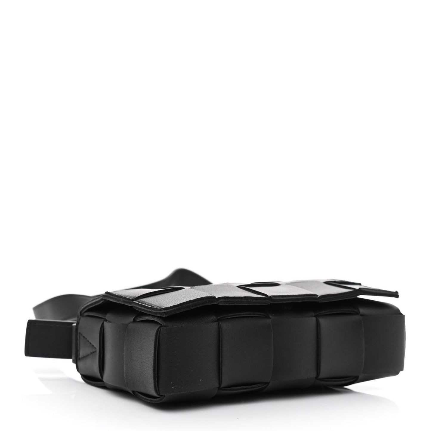 Lambskin Maxi Intrecciato Cassette Crossbody Bag Black