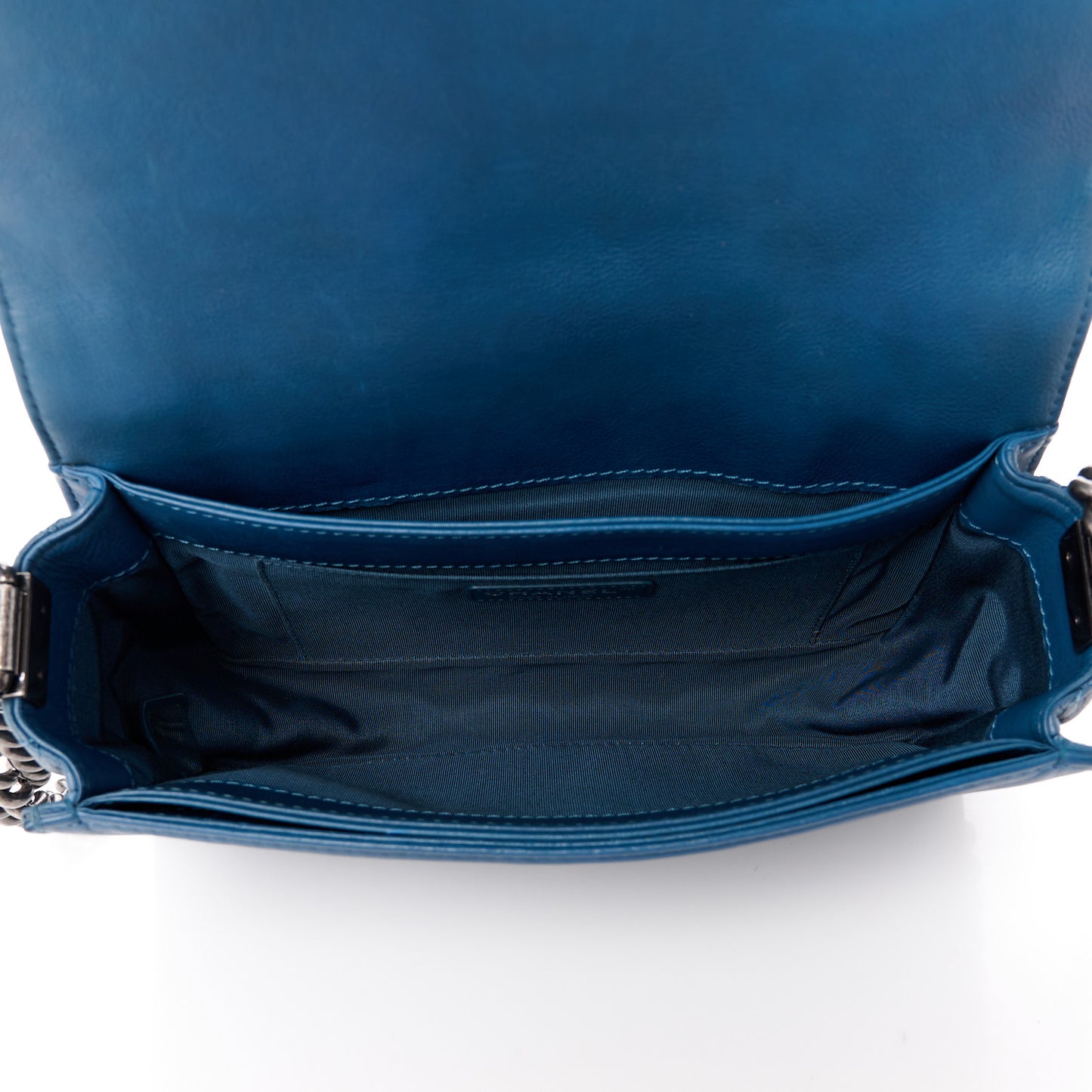 Calfskin Medium Boy Reverso Flap Blue