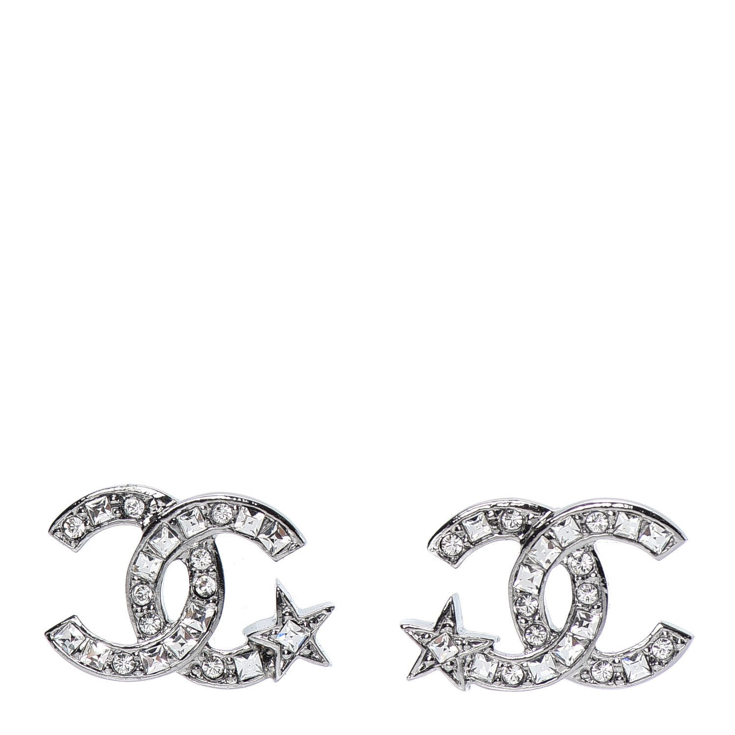 Crystal CC Starfall Earrings Silver