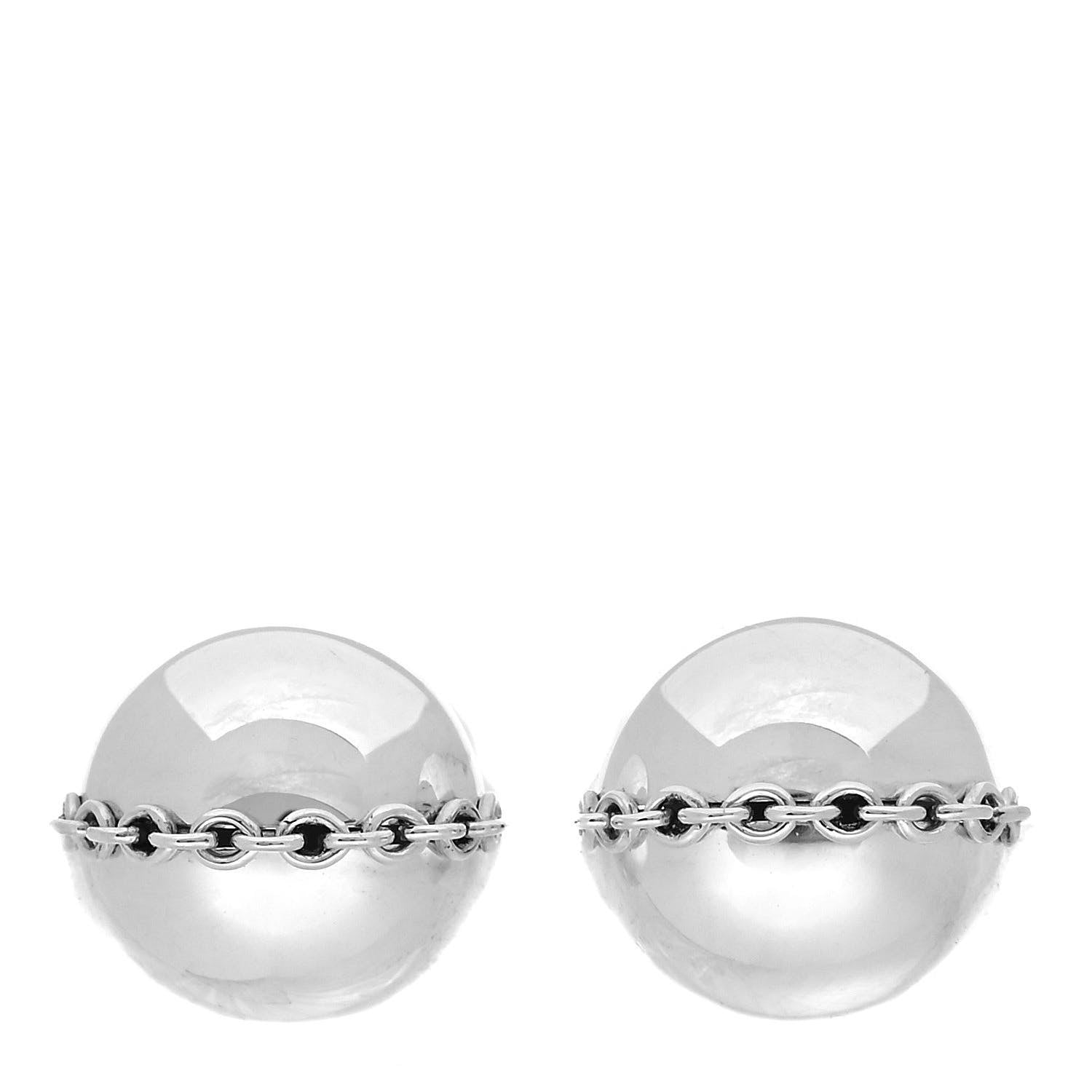 Tiffany Sterling Silver HardWear Bolt Ball Earrings 1 of 6