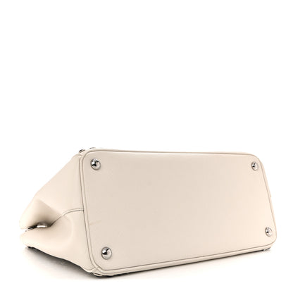 Prada Saffiano Lux Studded Crystal Medium Galleria Double Zip Tote Talco 6 of 31