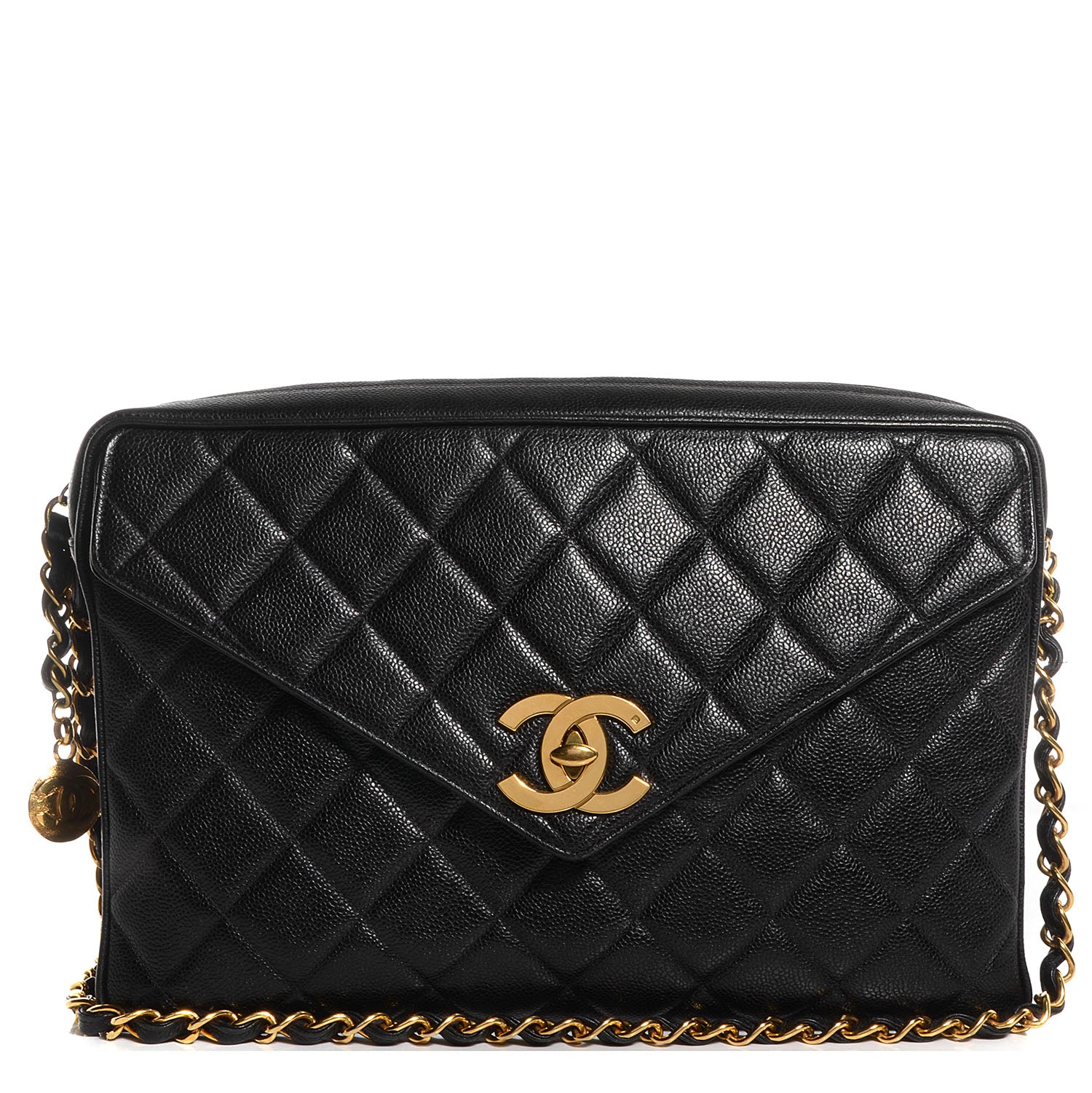 Chanel Caviar Envelope Large Camera Case Black 1 of 9