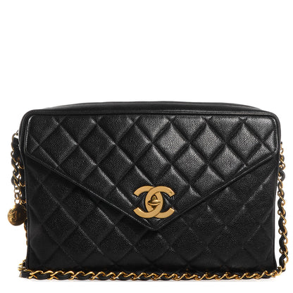 Chanel Caviar Envelope Large Camera Case Black 1 of 9