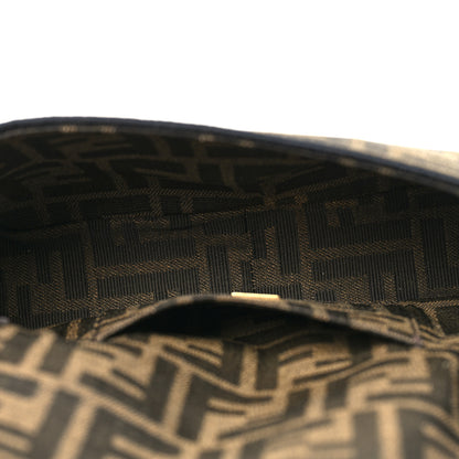 Fendi Fabric Jacquard FF 1974 Mini Baguette Tobacco Moro Black 5 of 11