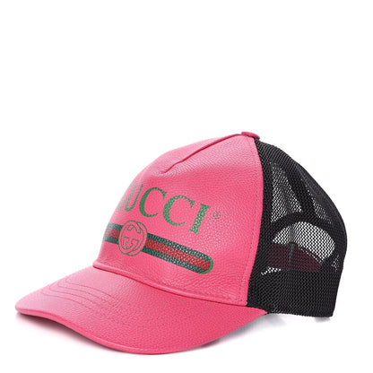 Gucci Grained Calfskin Logo Baseball Hat S Box Pink 1 of 7