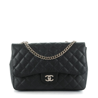Chanel Caviar Quilted Jumbo Single Flap Bijoux Chain Black 1 of 8