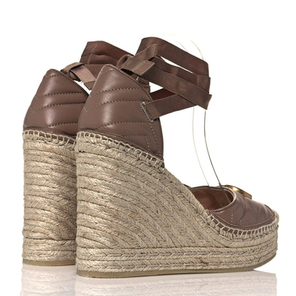 Gucci Nappa Matelasse GG Marmont Ankle Wrap Platform 35/120mm Espadrille Wedges 40 Porcelain Rose 4 of 8