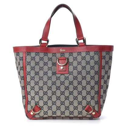 Gucci Monogram Abbey Small Tote Navy Red 1 of 11