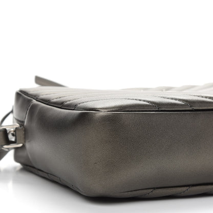 Saint Laurent Metallic Calfskin Matelasse Monogram Lou Camera Bag Silver 6 of 7