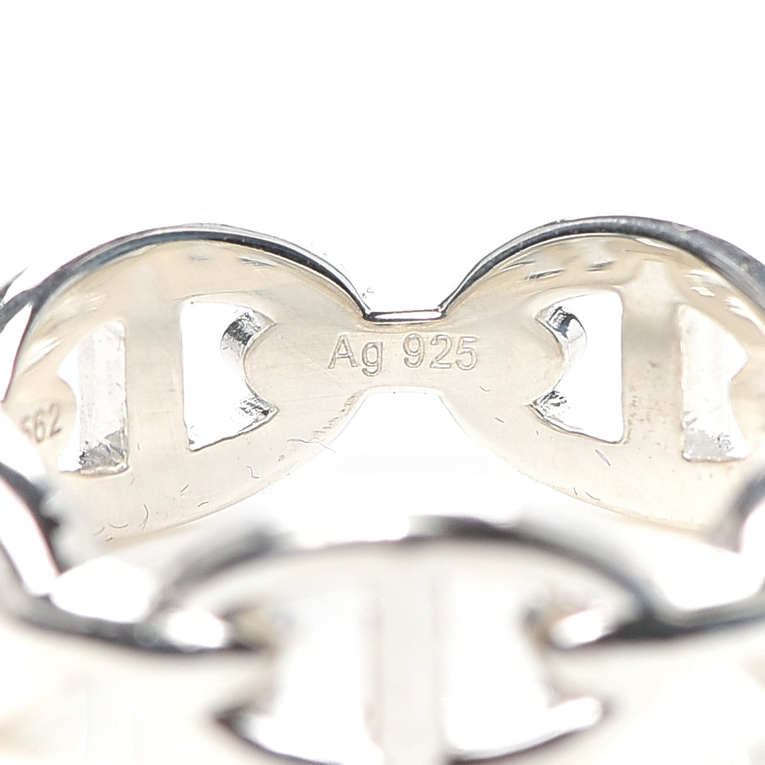 Hermes Sterling Silver PM Chaine d'Ancre Enchainee Band Ring 58 8.25 5 of 8