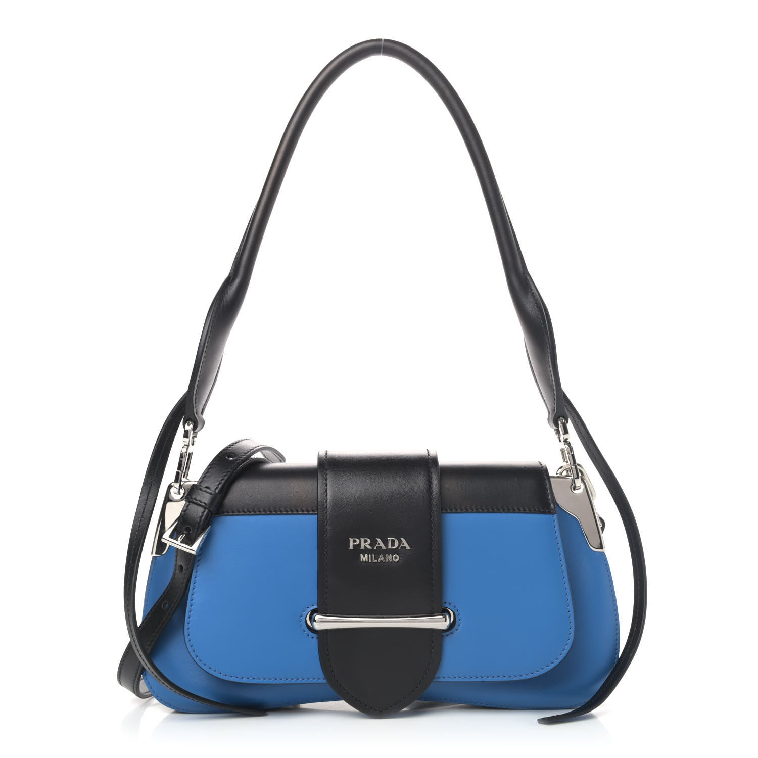 Prada City Calfskin Sidonie Shoulder Bag Marea Black 1 of 8