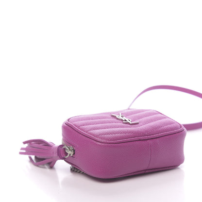 Saint Laurent Grain De Poudre Matelasse Monogram Baby Lou Camera Bag Electric Fuxia 9 of 10