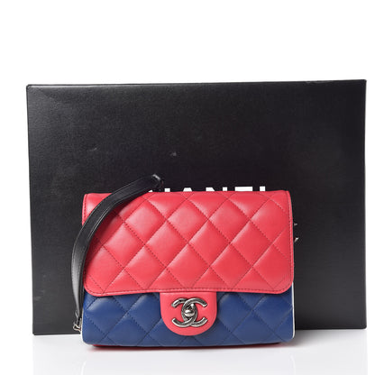 Chanel Lambskin Quilted Tri-color Crossbody Bag Dark Red 10 of 10