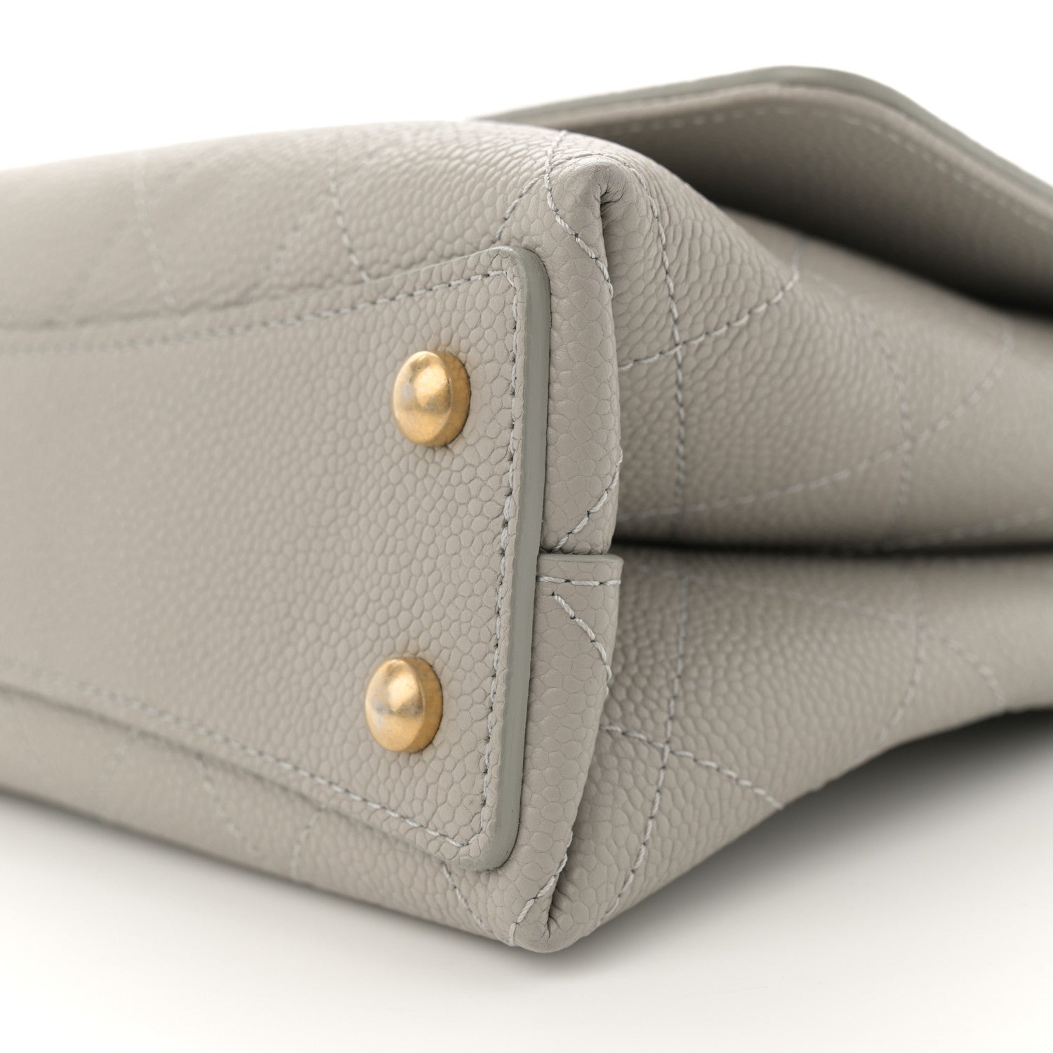 Chanel Grained Calfskin Small Stitched Flap Grey 10 of 15