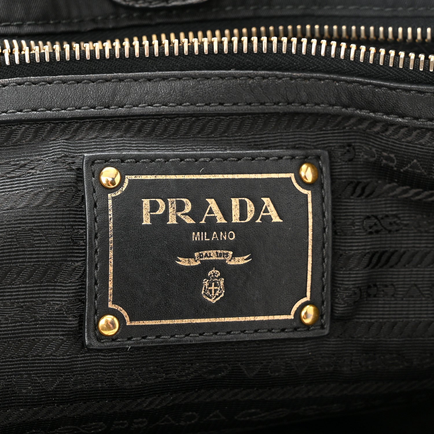 Prada Tessuto Nylon Soft Calfskin Shopping Satchel Black 5 of 14