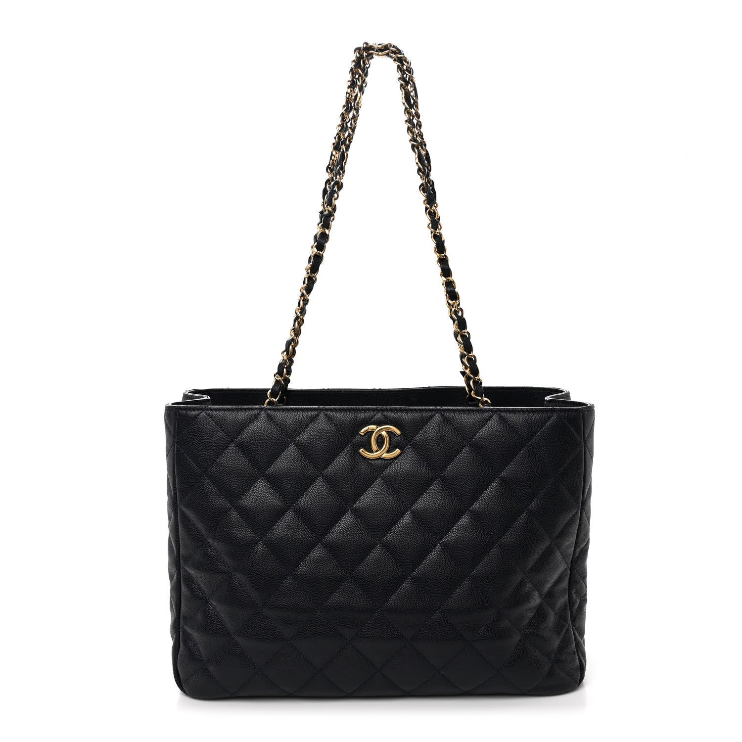 Chanel Caviar Quilted Small Shopping Tote Navy Blue 1 of 11