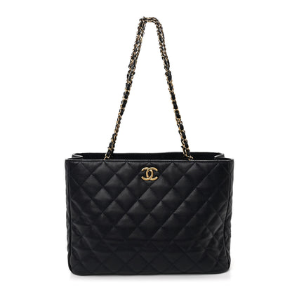 Chanel Caviar Quilted Small Shopping Tote Navy Blue 1 of 11