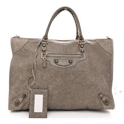 Balenciaga Agneau Giant 21 Rose Gold Hardware Weekender Gris Poivre 3 of 14