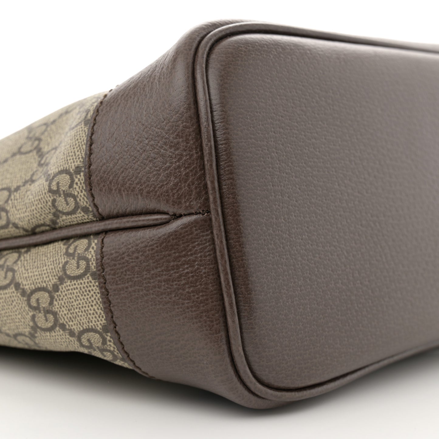 GG Supreme Monogram Textured Calfskin Small Ophidia Shoulder Tote Bag Beige Ebony New Acero