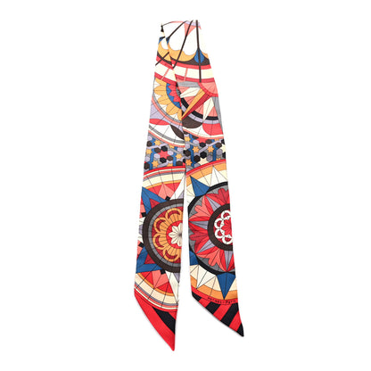 Hermes Silk Rose de Compas Twilly Black Rouge Jaune Pale 2 of 4