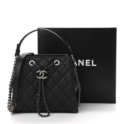 Chanel Caviar Quilted Small CC Bucket Bag Black 10 of 10