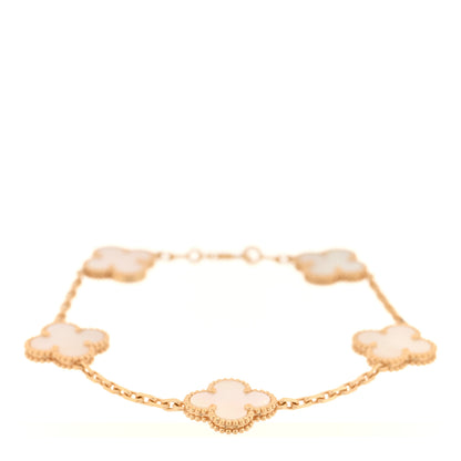 Van Cleef & Arpels 18K Yellow Gold Mother of Pearl 5 Motifs Vintage Alhambra Bracelet 1 of 4