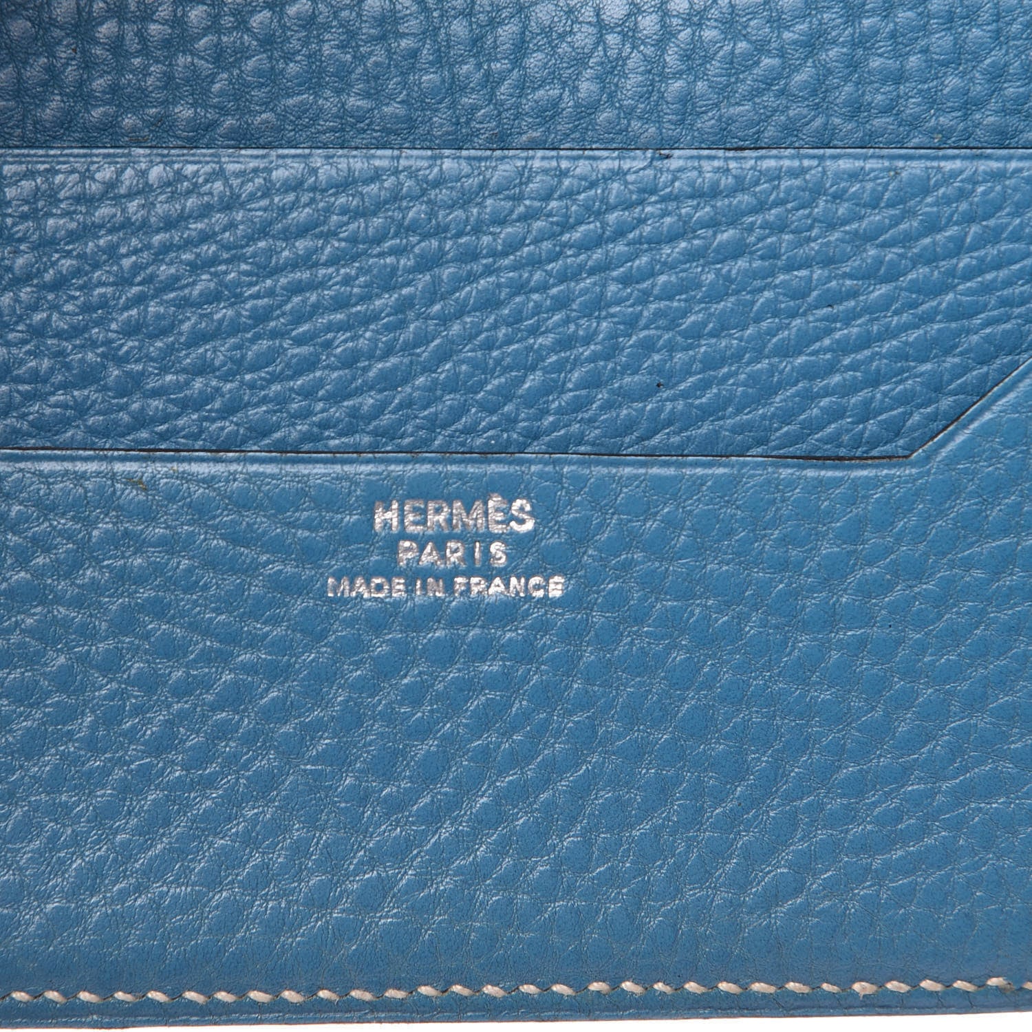 Hermes Taurillon Clemence Agenda Blue Jean 10 of 15