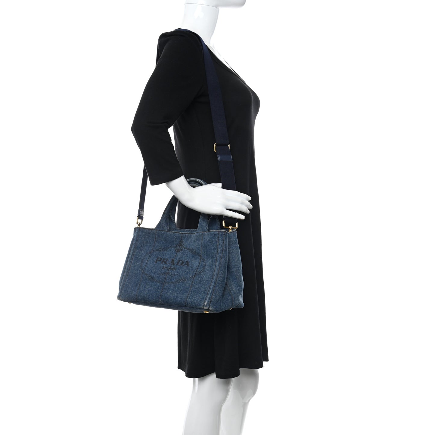 Denim Logo Tote Bleu