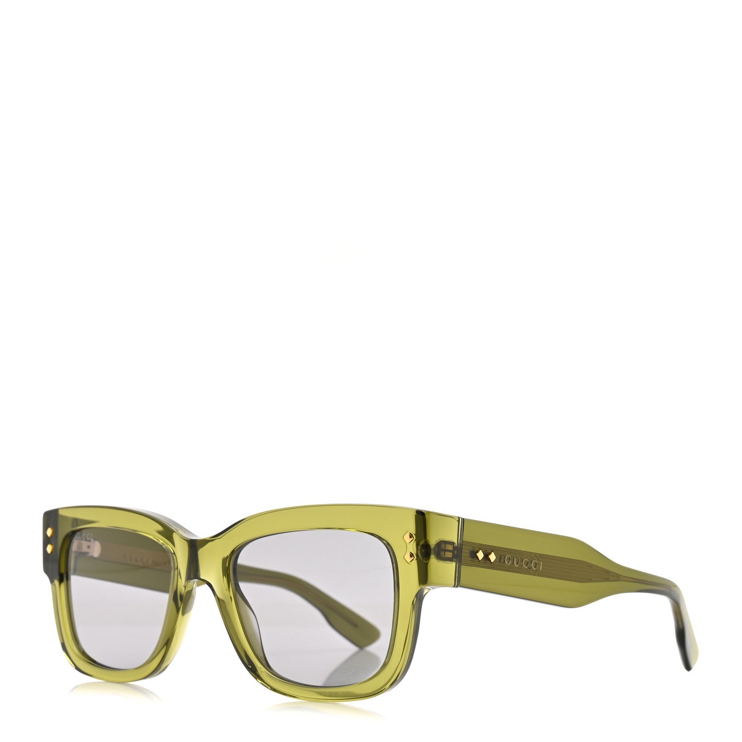 Gucci Acetate Rectangle Frame Sunglasses GG1217S Green 1 of 8