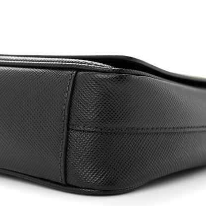 Prada Saffiano Cuir Triangle Logo Embossed Flap Crossbody Black 9 of 9