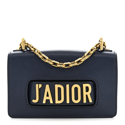 Christian Dior Calfskin Mini J'Adior Chain Flap Bag Navy Blue 1 of 10