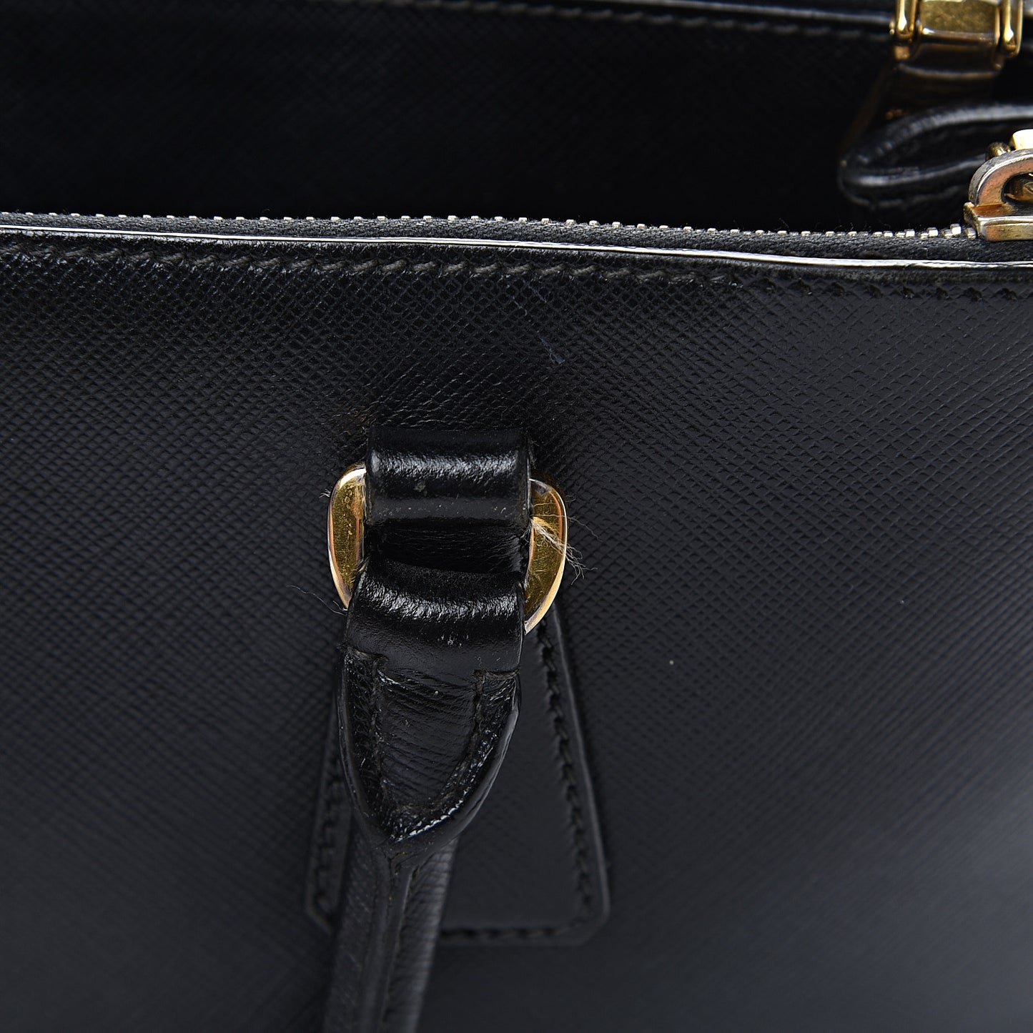 Saffiano Small Galleria Double Zip Tote Black