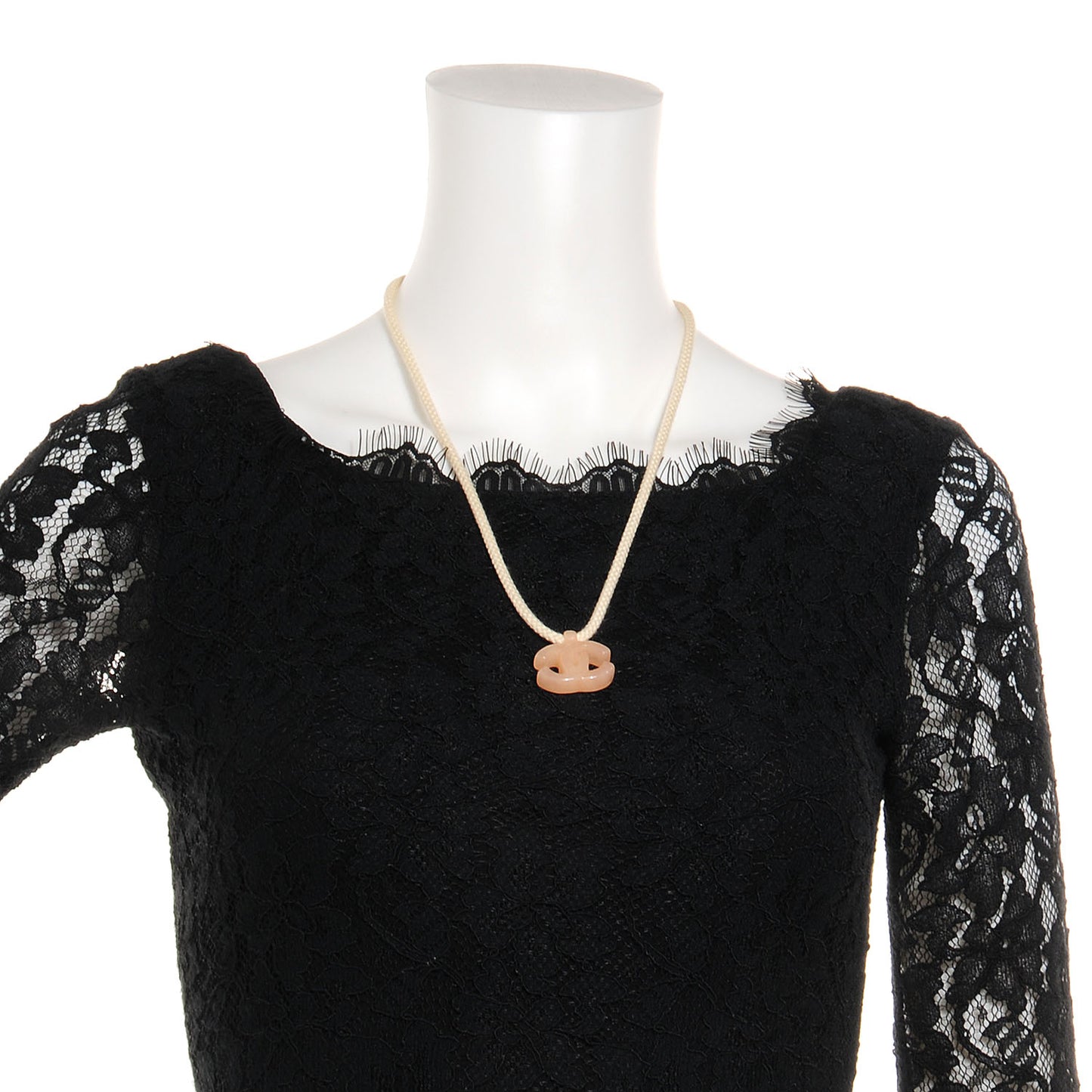 Resin CC Rope Necklace Peach