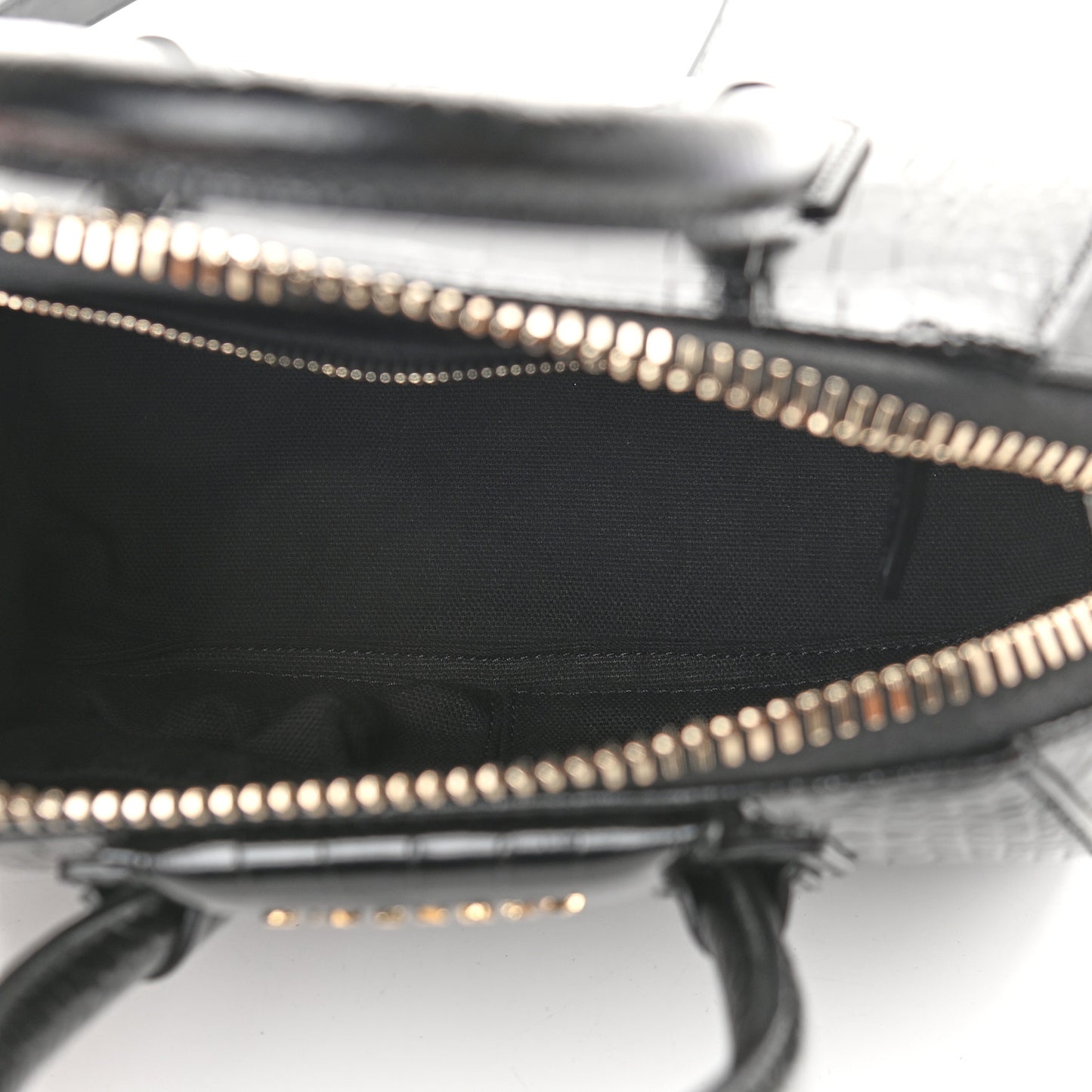 Calfskin Crocodile Embossed Mini Antigona Black
