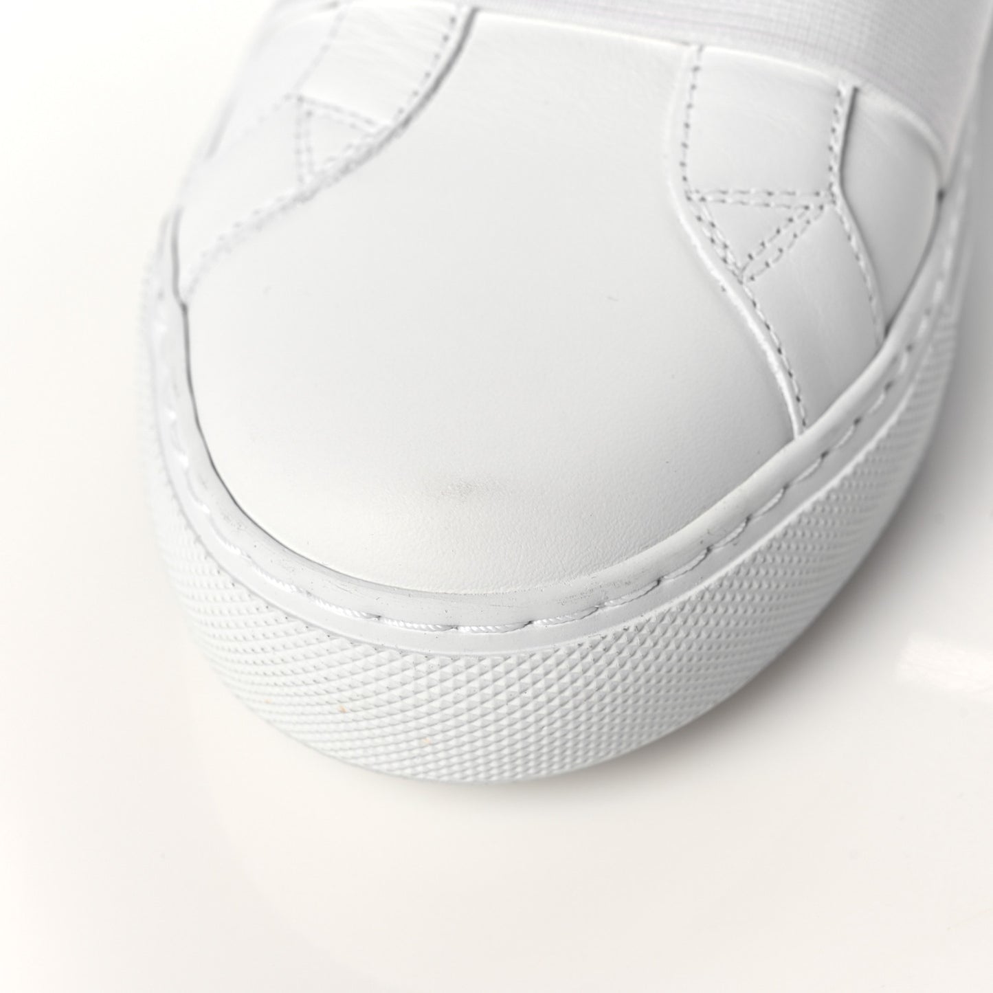 Calfskin Band Logo Womens Urban Street Sneakers 37.5 White