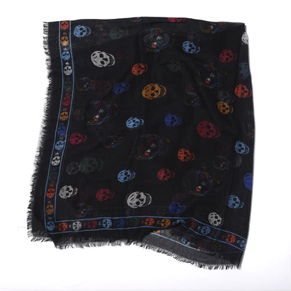 Alexander McQueen Modal Silk Skull Scarf Black Multicolor 2 of 4