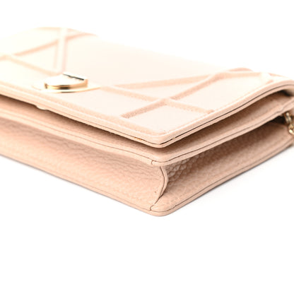 Christian Dior Grained Calfskin Diorama Wallet on Chain Pouch Nude 9 of 10
