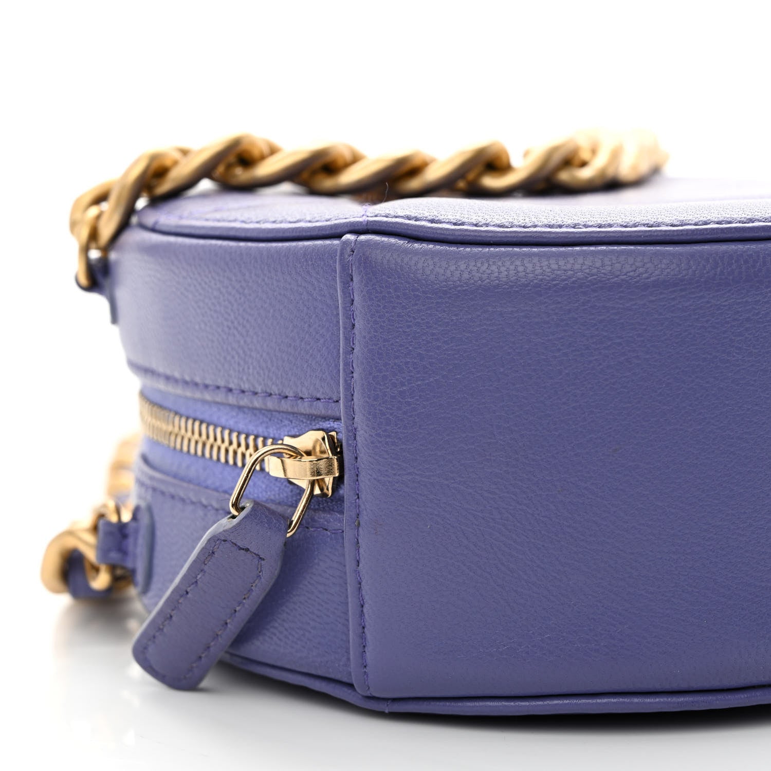 Chanel Lambskin Quilted Chanel 19 Round Clutch With Chain Purple 9 of 11