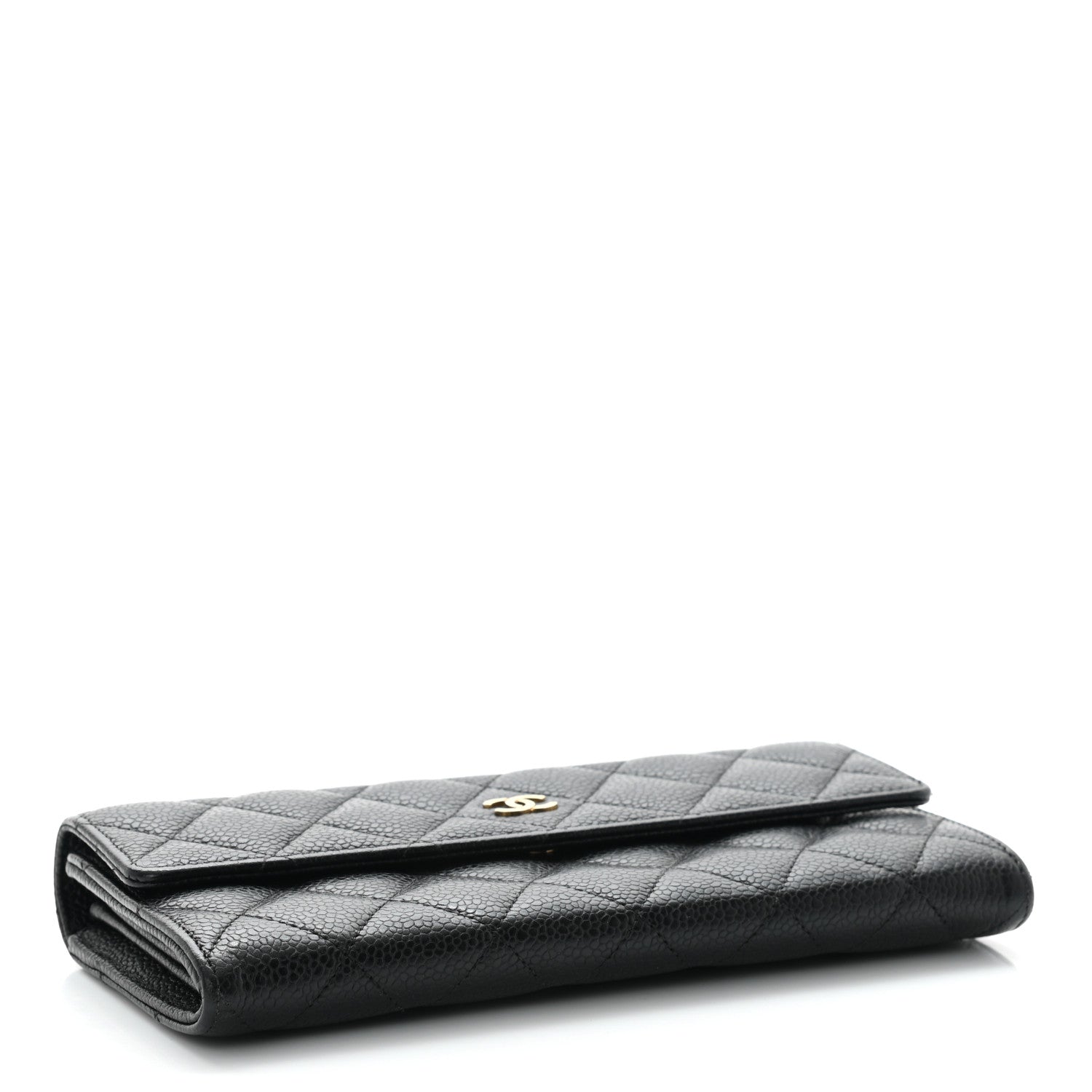 Chanel Caviar Quilted Large Gusset Flap Wallet Black 4 of 10