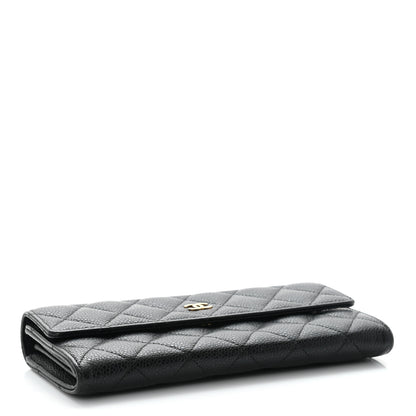 Chanel Caviar Quilted Large Gusset Flap Wallet Black 4 of 10