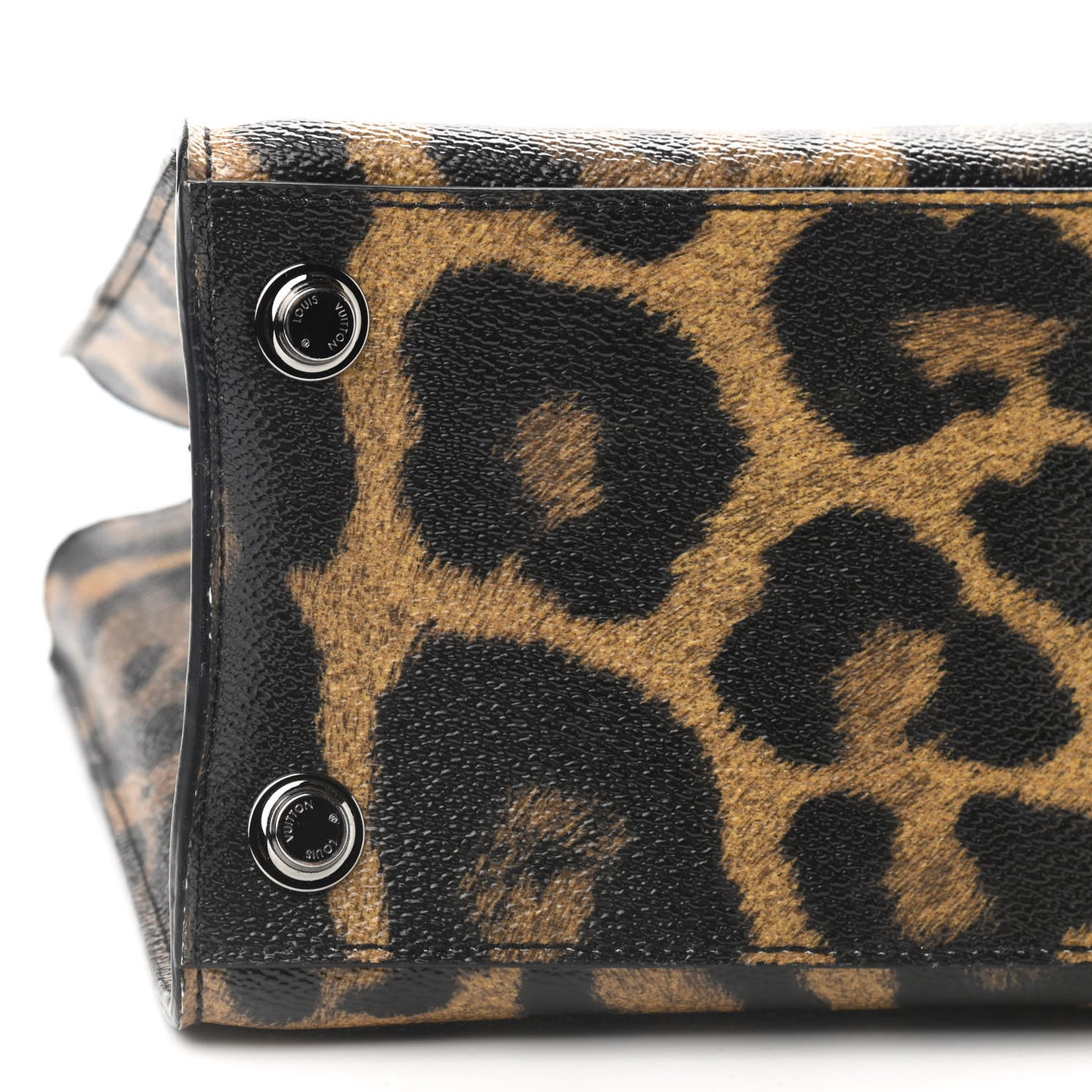 Canvas Calfskin Wild Animal Print City Steamer EW Marron