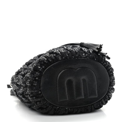 Miu Miu Paillettes Mate Bucket Bag Black 4 of 11