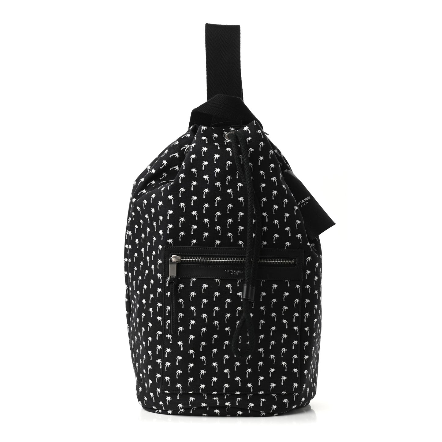 Canvas Palm Tree Print City Sailor Backpack Black White