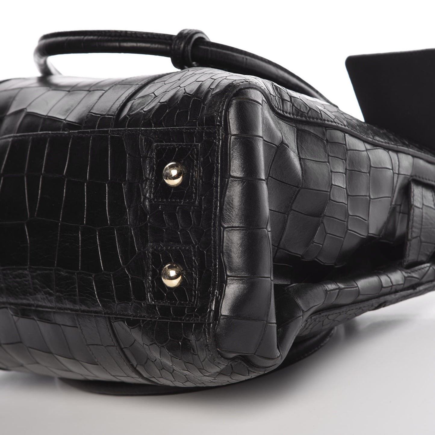 Calfskin Crocodile Embossed Bayswater Black