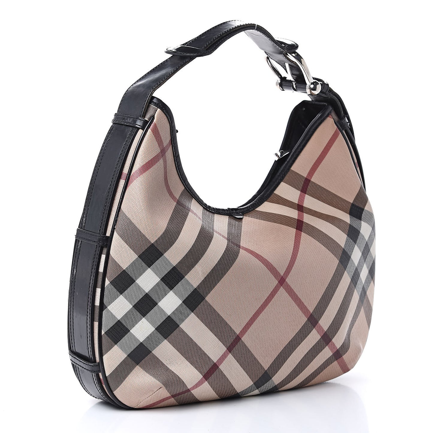Calfskin Supernova Check Medium Barton Hobo Black