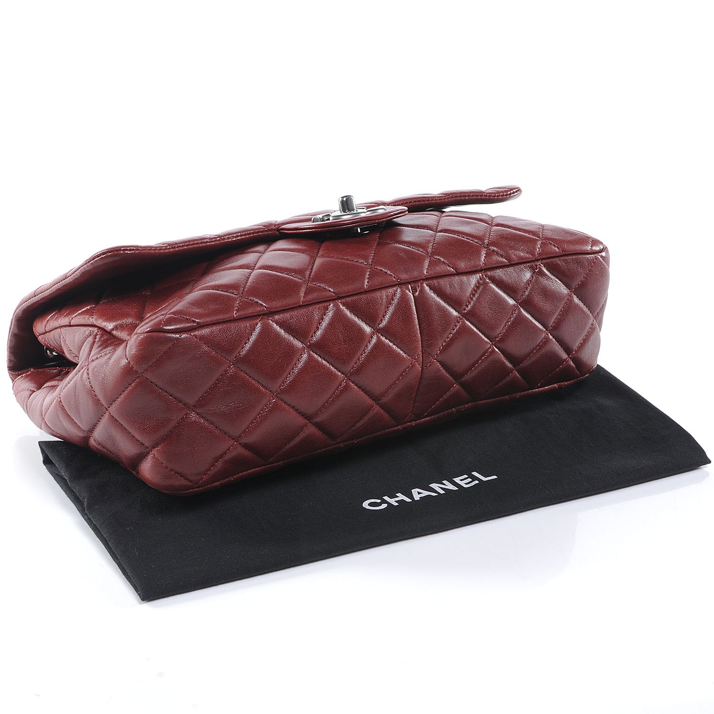 Lambskin Jumbo Single Flap Dark Red