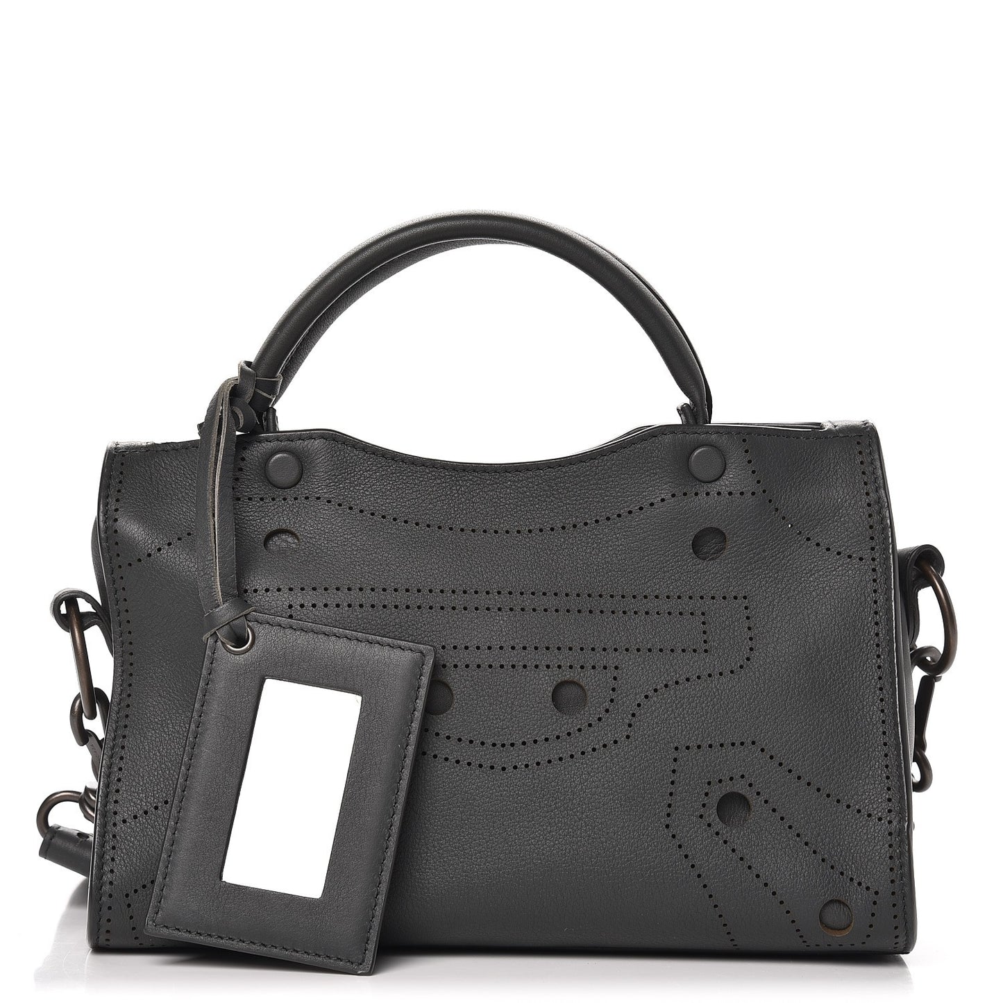 Veau Soyeux Perforated Blackout Hardware Mini City Gris Fossile